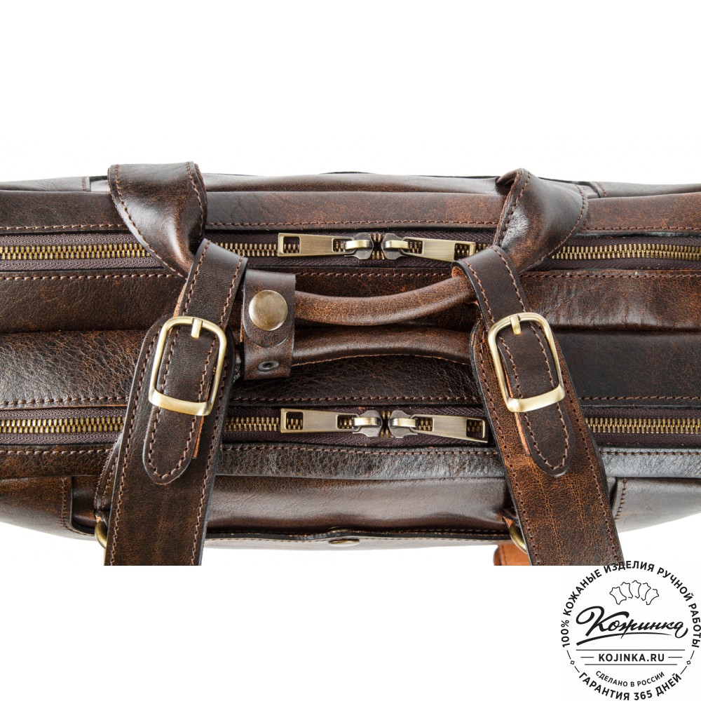 Кожаная мужская сумка-рюкзак "Генри" (коричневый эксклюзив)